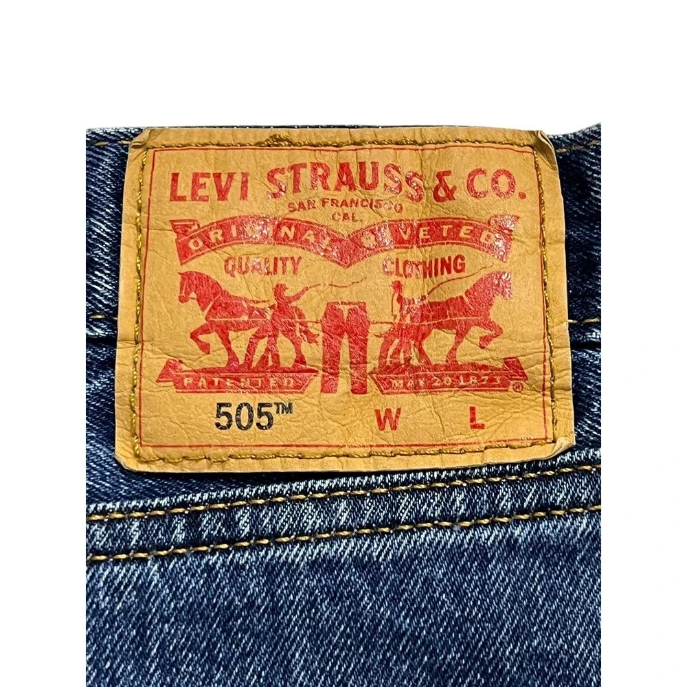 Levis‎ 505 Jeans Mens 46x29 Blue Wash Regular Straight Denim 5 Pocket No Size